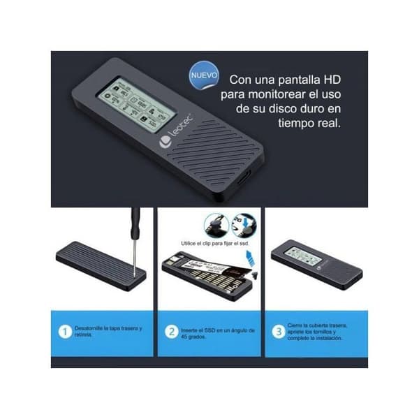 Extern diskhus - Avancerad - SSD M.2 NVMe - USB-C 3.2 - 10 Gbit/s - Svart