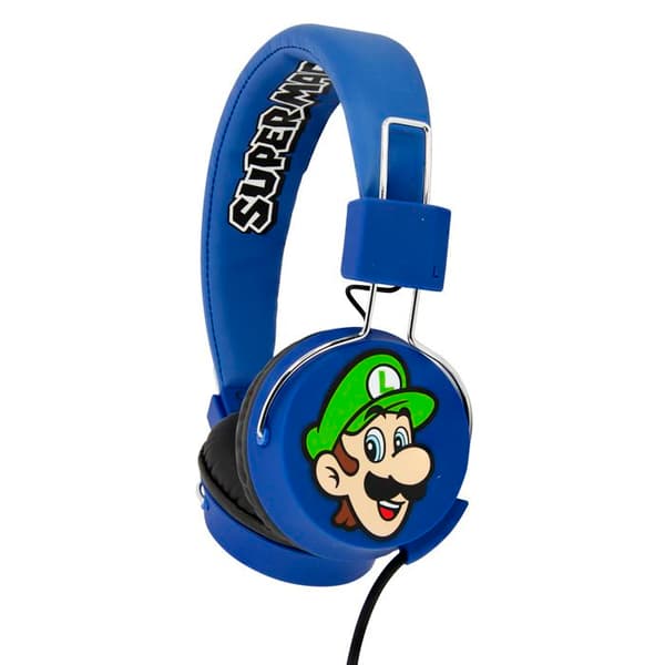 Hörlurar - OTL TECHNOLOGIES - Mario Luigi Premium Fällbar - Trådad - Blå - Barn