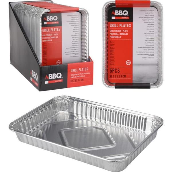 Aluminium BBQ Pan Set - Silver - 5 delar