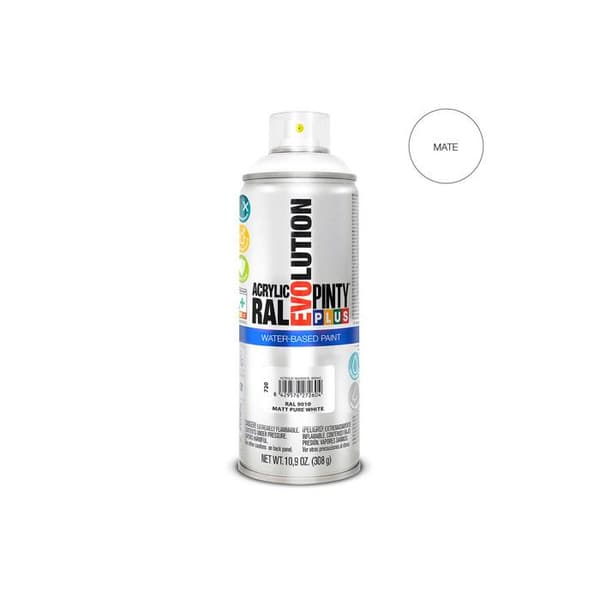 Sprayfärg Pintyplus Evolution Vattenbaserad 520cc Ral 9010 Ren Vit Matt