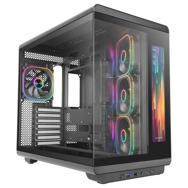 PC-chassi - MARS GAMING - MC-REVMAX - IPS-skärm 11,8" - 4 ARGB-fläktar - GPU 420 mm