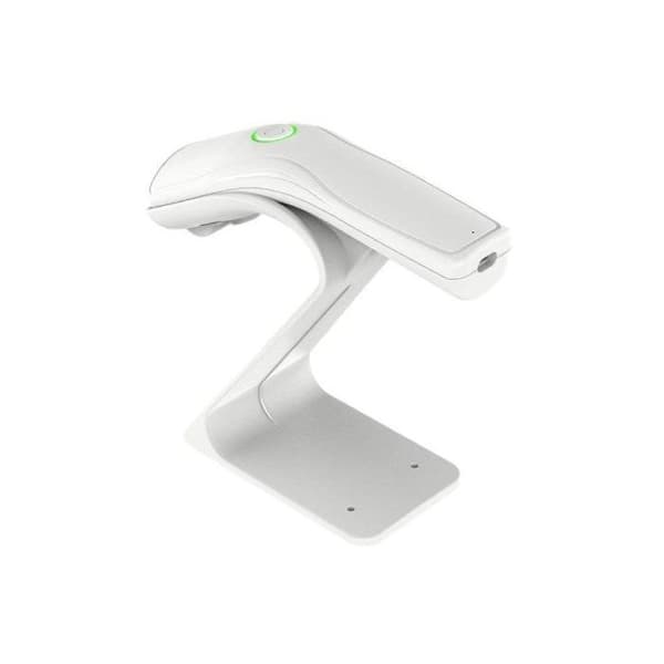 2D USB streckkodsläsare vit knapp med stativ och CMOS-sensor