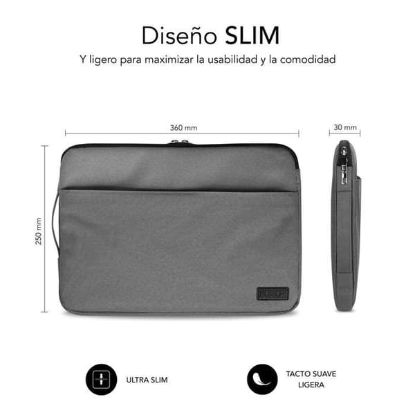 Laptopfodral - Subblim - Urban - 14 tum - Grå - Polyester
