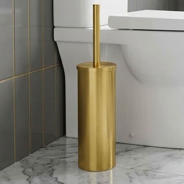 Toalettborste i Guldmetall - H40.5cm