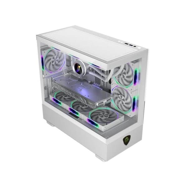 Caja Keep Out XC-301W Micro-ATX/ITX Vit Råglas Templat ARGB 420mm GPU