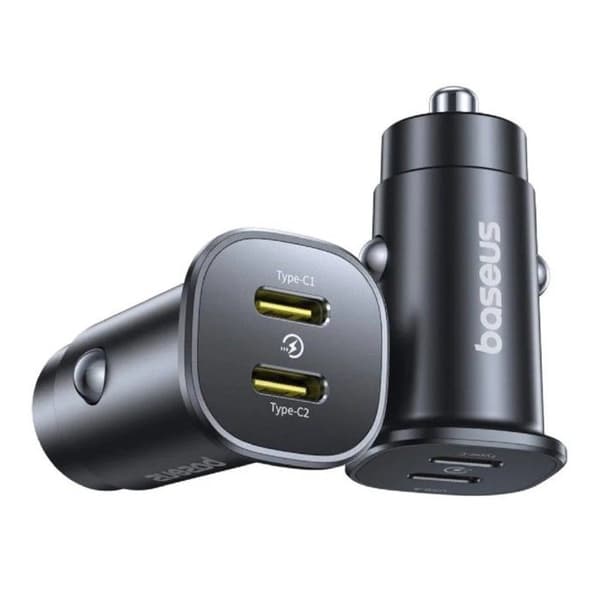 Tändar laddare - BASEUS - GoTrip - USB-C PD - 30W - 2 USB-C portar