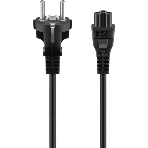 Strömkabel - GOOBAY - 2 m - Svart - CEE 7/7 - C5-kontakt