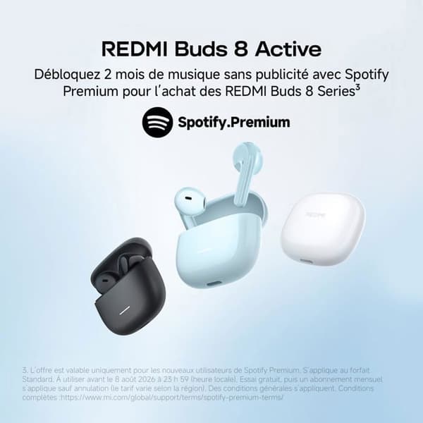 Redmi Buds 8 Active trådlösa Bluetooth-hörlurar Vita