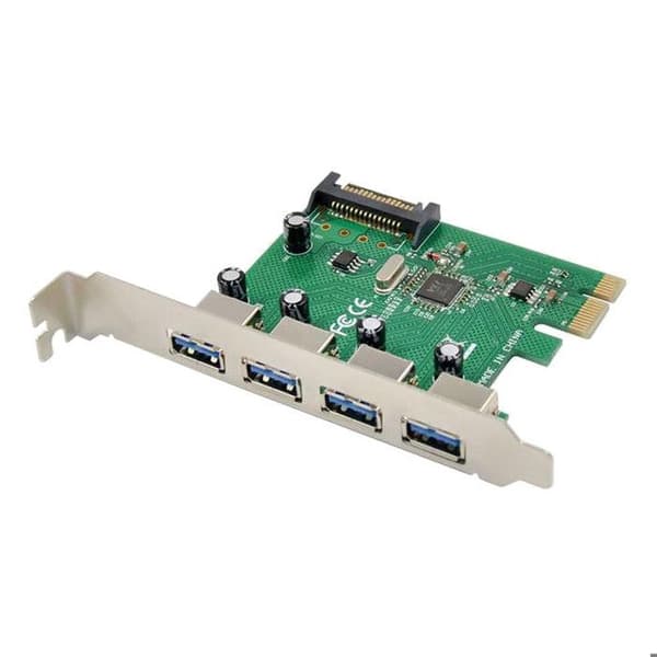 USB-adapter - MicroConnect - PCIe 2.0 - USB 3.0 x 4 - Svart