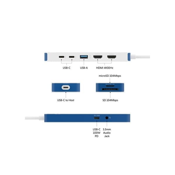 Station för bärbar dator Hyper HYPERDRIVE FLEX9 DUAL 4K HDMI USB-C HUB