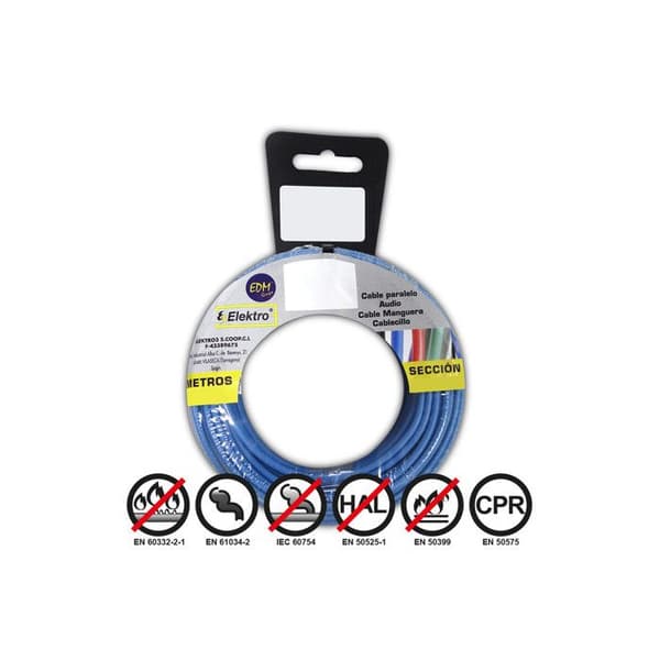 Elastisk elkabel 2,5mm Blå Halogenfri 50m