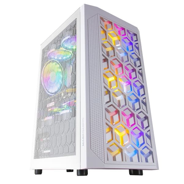Speldatorlåda - Mars Gaming - MCMESH Vit - Micro ATX - Total Mesh Design - 3x FRGB Fläktar
