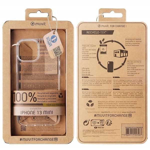 MUVIT FOR CHANGE RECYCLETEK SOFT TRANSPARENT IPHONE 13 MINI