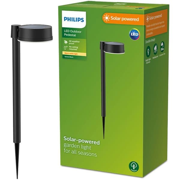 Utomhusljuskälla - PHILIPS - Vynce - Rund stiftmontering - Svart