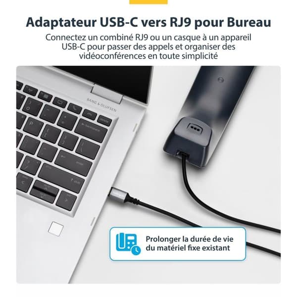 Kabel - anslutning för Startech-enhet - UR9-HEADSET-ADAPTER