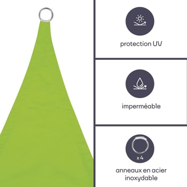 Solsegel - Rektangulär - 2 X 3 M - Färg: Limegrön