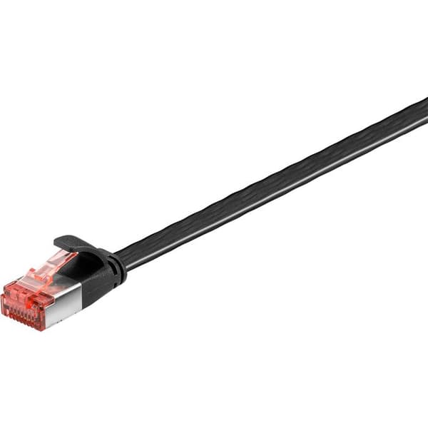 CAT 6 patch sladd - goobay - 25 cm - U/FTP, PiMF - platt - svart