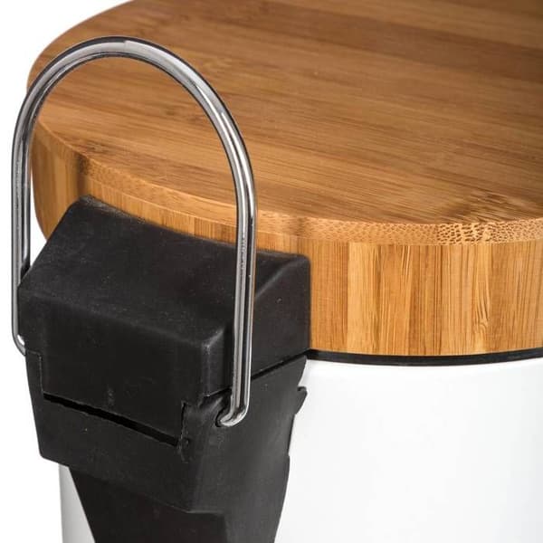 Soptunna med lock bambu 3L "Naturéo" vit - 5 five simply smart