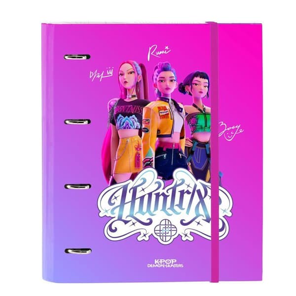 Mapp - SAFTA - Demon Hunters - 4 ringar 35 cm - 100 ark A4 - Rosa