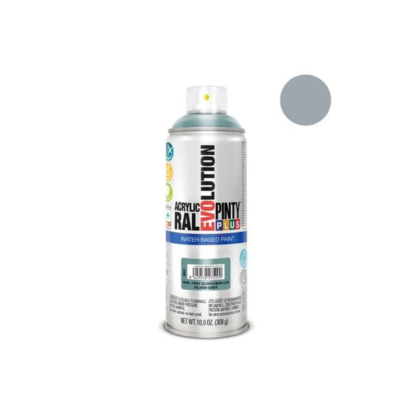 Sprayfärg Pintyplus Evolution Vattenbaserad 520cc Ral 7001 Grå Silver