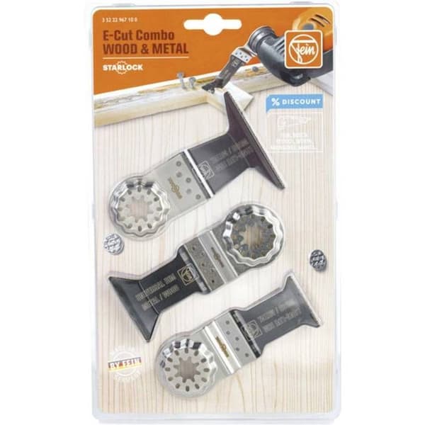 Sågarblad - Combo Starlock E-Cut - Trä och metall - 3 bitar - Fein