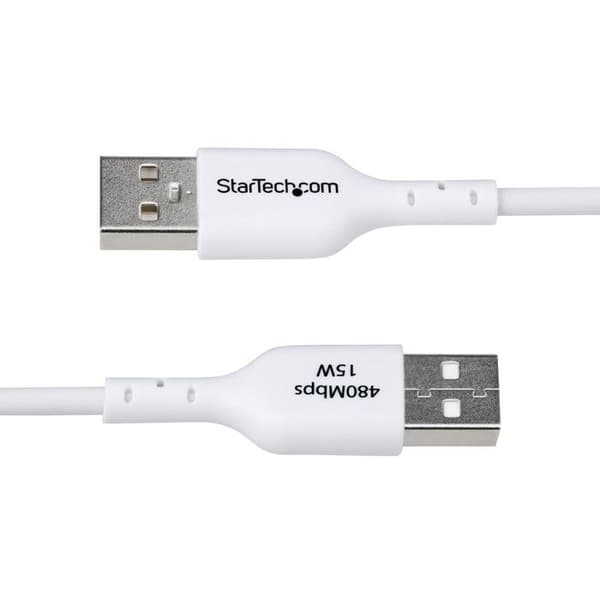 StarTech.com USB-A till USB-C laddningskabel 1m 3A USB 2.0 vit synkronisering