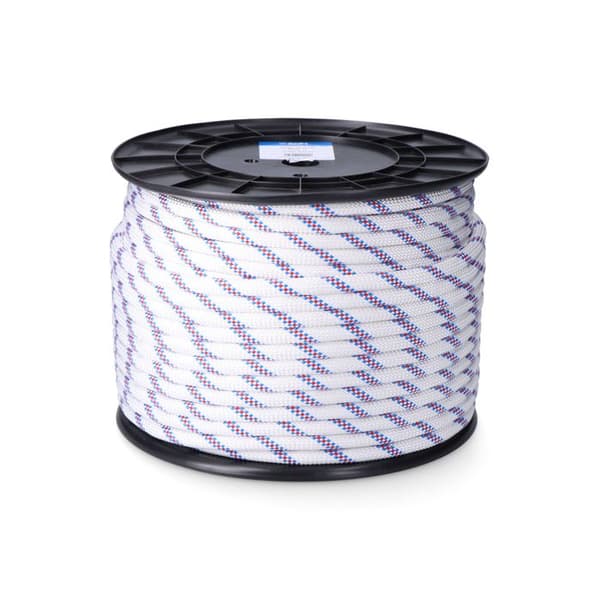 Distinktiv vit polyesterflätad snöre 16 mm x 100 m