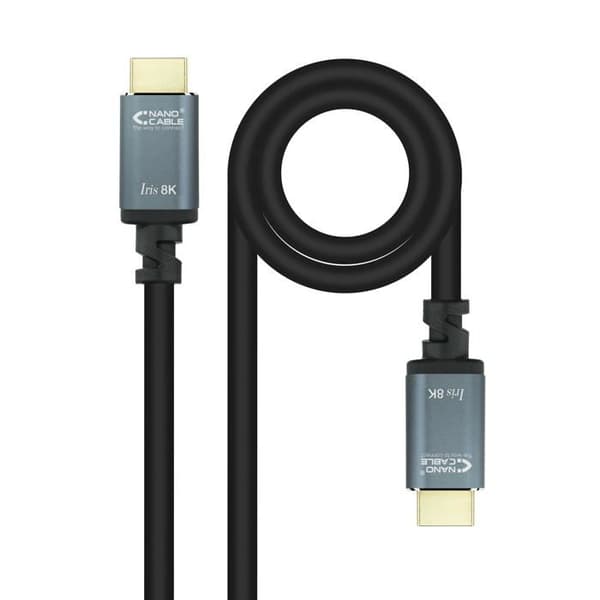 HDMI-kabel - NANO CABLE - V2.1 IRIS 8K - 10m - Typ A/Hane - Svart