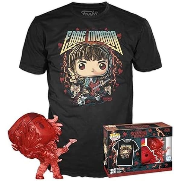 Funko Pop! & Tee Stranger Things - Hunter Eddie med gitarr - XL - Vinylfigur