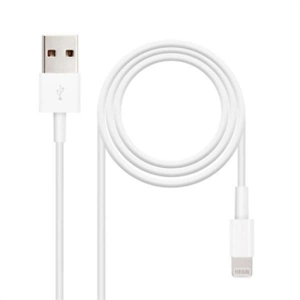 USB-kabel - NANOCABLE - 10.10.0400 - 0,5 m - Lightning - USB A - Vit