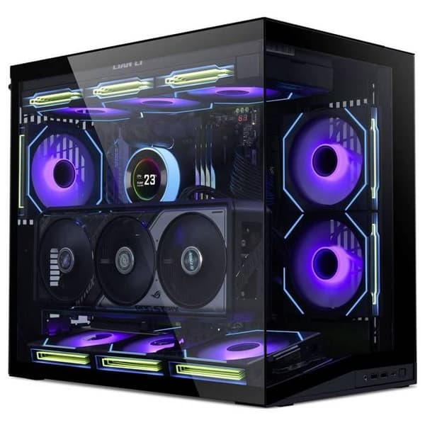 mini-turné Lian Li O11 Dynamic Mini V2 PC-chassi, chassi, svart gamingchassi