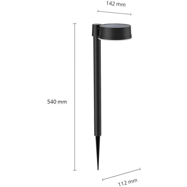 Utomhusljuskälla - PHILIPS - Vynce - Rund stiftmontering - Svart