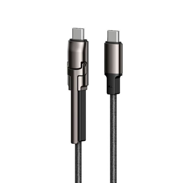 USB-C till USB-C-kabel - KSIX smart your tech - 60 W - Power Delivery - 1 m - Flätad - Fällbart magnetsupport