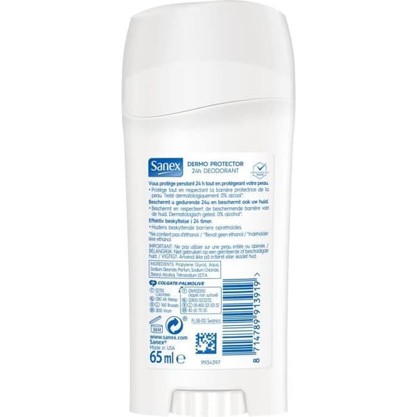 Deodorant - SANEX - Dermo Protector - 65 ml - 24h - Hypoallergenisk