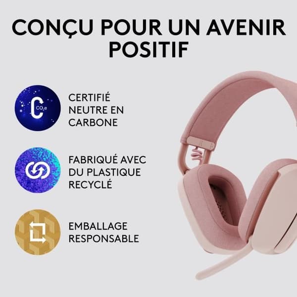 Hörlurar - Trådlösa - Logitech - Zone Vibe 100 - Bluetooth - Störningsskydd - Rosa