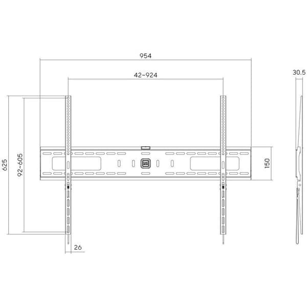 Stöd TV - Solid Jumbo - Fast - 42-120'' - VESA 900x600 max