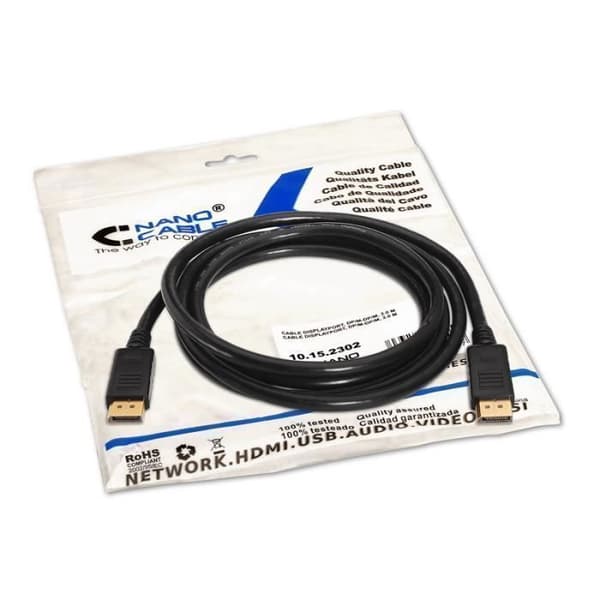 Nanokabel 10.15.2302, 2 m, DisplayPort, DisplayPort, Hane, Hane, Guld