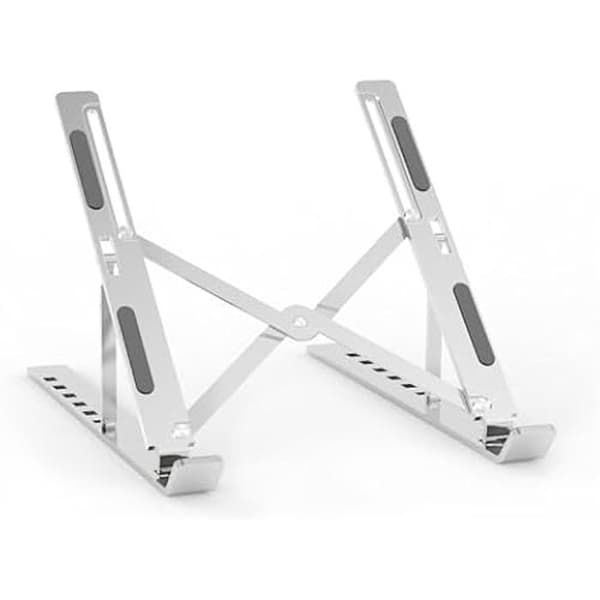 AISENS - LPS2M-173 - Justerbart skrivbordsställ för bärbar dator/surfplatta, Silver