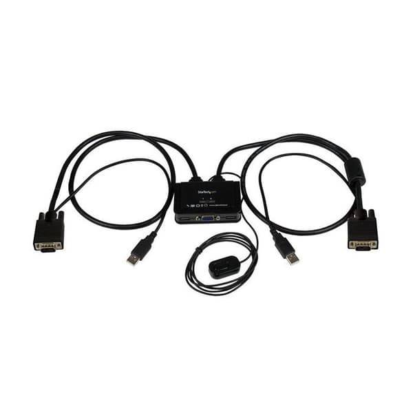 2-Port USB VGA KVM Switch - STARTECH - KVM Switch - USB Powered - Svart