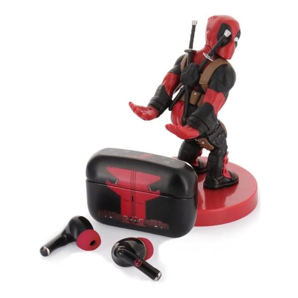 Exquisite Gaming - Marvel - Mini support Holdems hörlurar utan sladd Deadpool & TWS Buds 10 cm