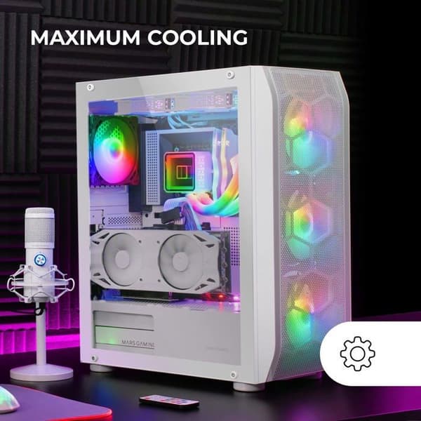 Gaming Chassi - Mars Gaming - MC-KX - E-ATX - 5 ARGB Fläktar - Härdat Glas