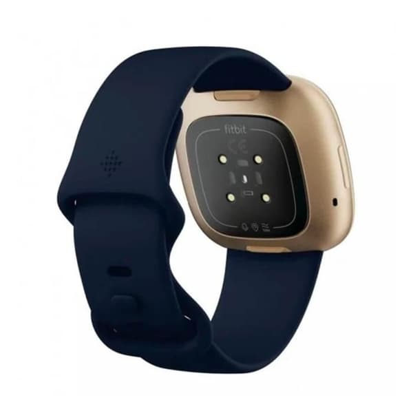 FITBIT VERSA 3 smartklocka i blått/guld, smartklocka med inbyggd Google och Alexa-assistenter, stresshantering,