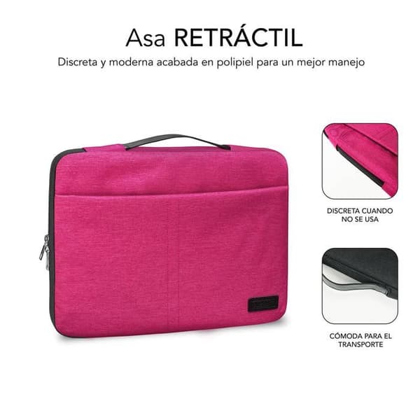 Laptopfodral - Subblim - LS-0TS0002 - Rosa - 14 tum - Polyester Sammet