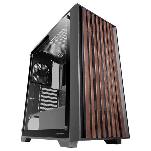 PC-chassi ATX - MARS GAMING - MC-Wood - Träpanel - Härdat Glas - Optimalt Kylsystem
