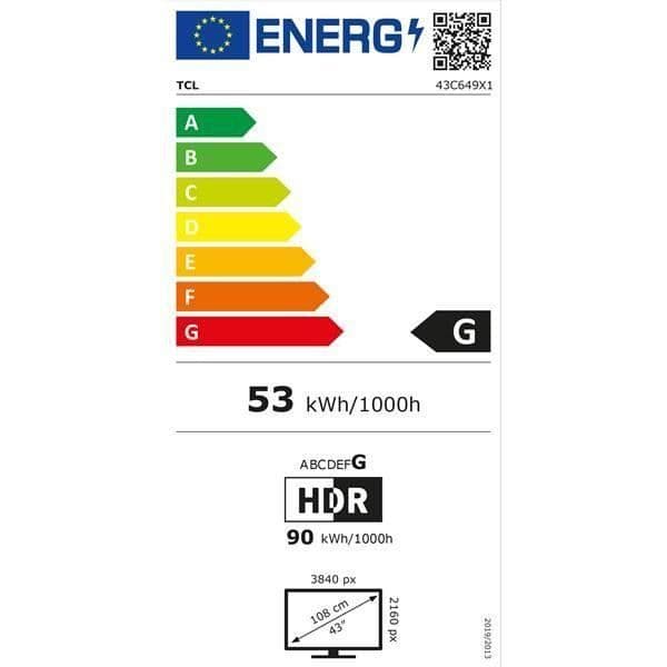 LED-TV - TCL - 43C649 - UHD 4K - 108 cm - Quantum Dots