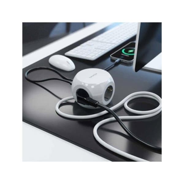 Aisens Regleta Sobremesa Multifuncion con 3 Tomas + 2xUSB-C/2xUSB-A 1.4m Vit.