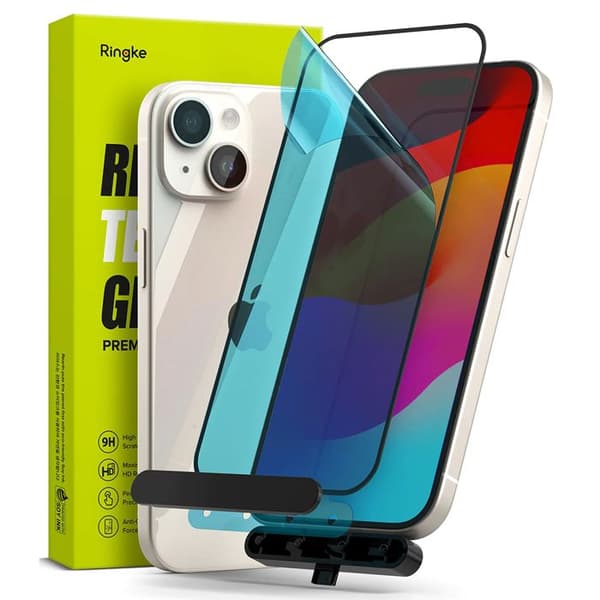 Coque - RINGKE - iPhone 15 / iPhone 16 - Härdat Glas - Svart - Repbeständig