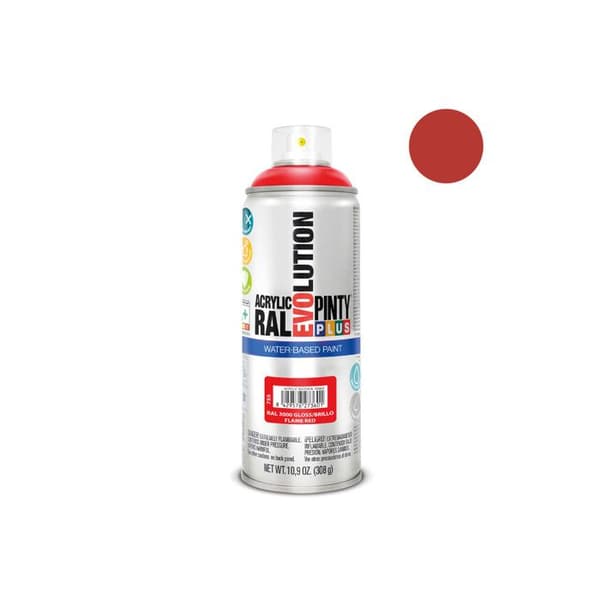 Pintyplus Evolution Vattensbaserad Sprayfärg 520cc Ral 3000 Brandröd