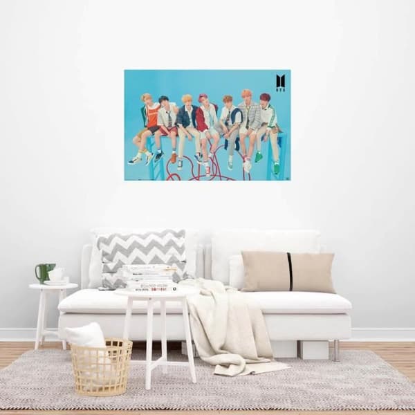 Affisch - Bts - Blå - 61 x 91,5 cm - 150 gr papper - Blank finish