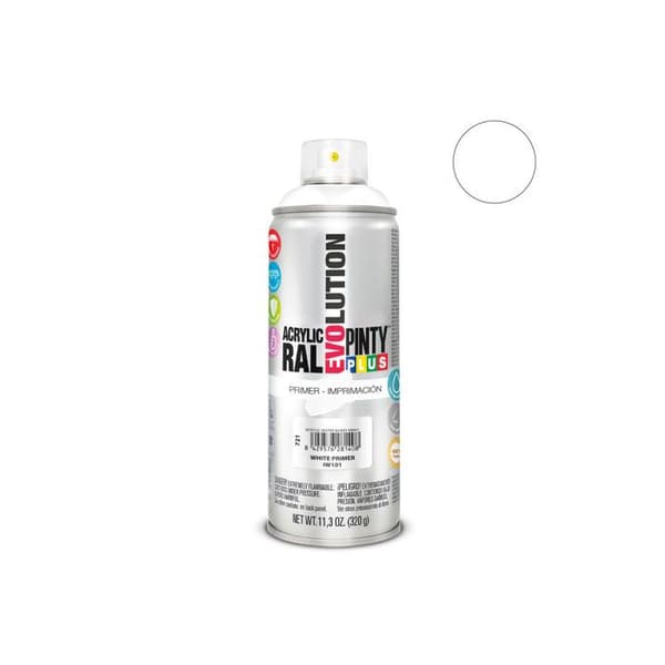 Sprayfärg Pintyplus Evolution Vattenbaserad 520cc Grundfärg Vit Iw101